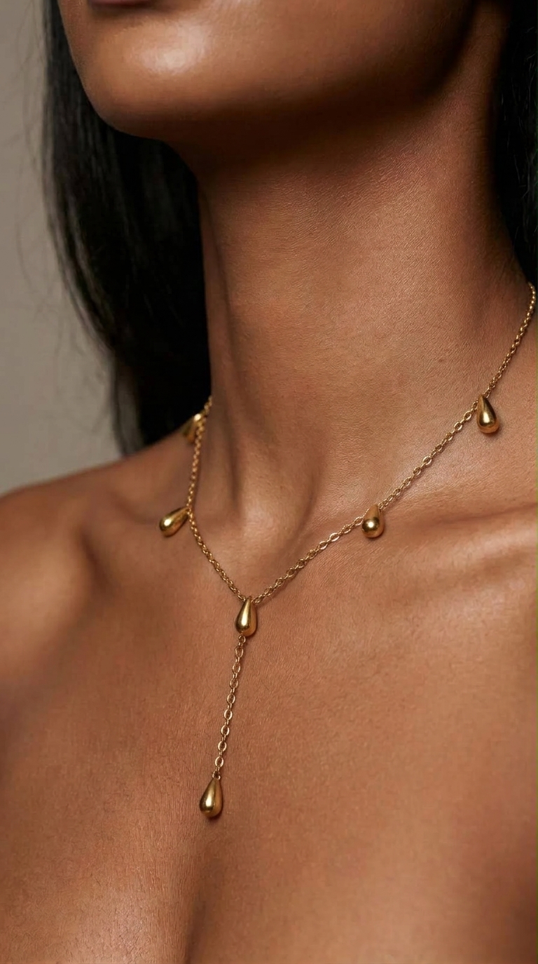 Cadena larga de gotas